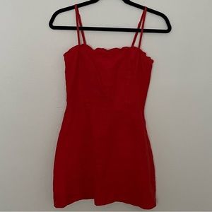 Reformation red linen mini dress